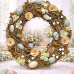 Guirlanda de Páscoa Rústica Marrom 38cm