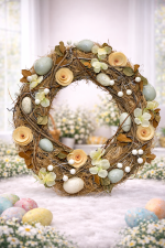 Guirlanda de Páscoa Rústica Marrom 38cm