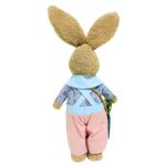 Coelho de Tecido Menino 56cm Marrom e Rosa - Imagem 5