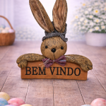 Coelho Placa Bem Vindo 30x22cm