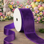 Fita Aramada 3,8cm 9,14m Veludo Dupla Face Roxo