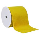 Fita Aramada 10cm 9,14m Veludo Amarela - Imagem 2