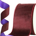 Fita Aramada 6,3cm 9,14m Veludo Dupla Face Vinho - Imagem 2