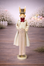 Coelho de Resina Menino 47cm Bege