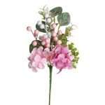 Haste de Hortencia Com Ovinhos Rosa e Branco 38cm - Imagem 2