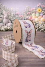 Fita Aramada 6,3cm 9,14m Dupla Face Coelhos