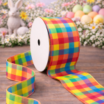Fita Aramada 6,3cm 9,14m Xadrez Colorido 1