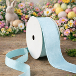 Fita Aramada 3,8cm 9,14m Veludo Dupla Face Azul Tiffany