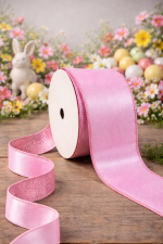 Fita Aramada 6,3cm 9,14m Veludo Dupla Face Rosa