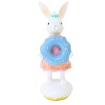 Coelho de Resina Menina 18cm Branco e Rosa - Imagem 2