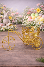 Triciclo Aramado 14x34x20cm Dourado