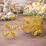 Triciclo Aramado 13x42x24cm Dourado