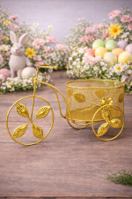 Triciclo Aramado 13x42x24cm Dourado