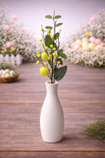 Haste de Ovos Amarelo com Folhagem 60cm