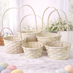 Kit Cestas de Páscoa 5 Peças Creme