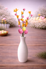 Haste Ovinhos Rosa e Flores Amarelas 32cm