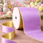 Fita Aramada 10cm 9,14m Veludo Dupla Face Lilás