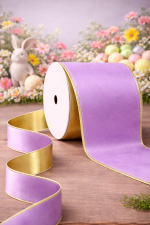 Fita Aramada 10cm 9,14m Veludo Dupla Face Lilás