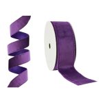 Fita Aramada 3,8cm 9,14m Veludo Dupla Face Roxo - Imagem 2