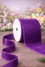 Fita Aramada 10cm 9,14m Veludo Roxo