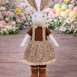 Coelho de Tecido Menina 68cm Marrom