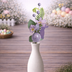 Haste de Ovos Lilás com Coelhinho 23cm