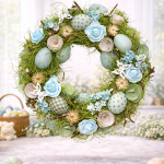 Guirlanda de Páscoa Rústica Verde 38cm