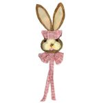Cabeça de Coelho Palha 90cm Rosa - Imagem 2