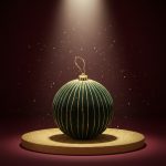 Kit Bolas Decoradas em Veludo Verde e Dourado 15cm c/2