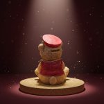 Urso em Resina Marrom e Vermelho 18cm - Imagem 3