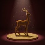 Rena em Resina Aveludada Marrom 46cm - Imagem 3