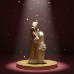 Papai Noel em Resina Marrom 28cm - Imagem 2