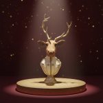 Busto de Rena Dourado 73cm