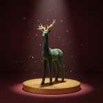 Rena em Resina Aveludada Verde 46cm - Imagem 2