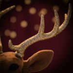 Busto de Rena Dourado 73cm - Imagem 5