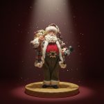 Papai Noel Colecionável Marrom 38cm