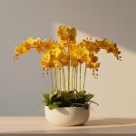 Orquídea em Silicone Grande 98cm Amarela e Rosa - Imagem 2