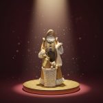 Papai Noel em Resina Marrom 28cm