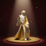 Papai Noel em Resina Dourado 25cm