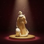 Papai Noel em Resina Dourado 25cm - Imagem 3