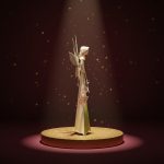 Anjo Decorativo em Metal com Faixa 39,25X7X21,25cm Verde e Prata - Imagem 2