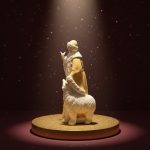 Papai Noel em Resina Dourado 25cm - Imagem 4