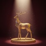 Rena em Resina em Pé 50,5X32cm Cobre