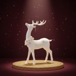 Rena em Resina em Pé 31X21,5cm Branco