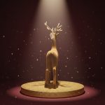 Rena em Resina Aveludada Marrom 46cm - Imagem 4