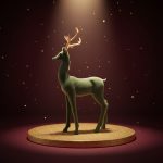 Rena em Resina Aveludada Verde 46cm