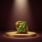 Pião Verde e Vermelho 10cm CX C/2