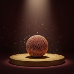 Kit Bolas Decoradas Glitter Vermelho e Acabamento Dourado 10cm c/2