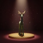 Rena em Resina Aveludada Verde 46cm - Imagem 3