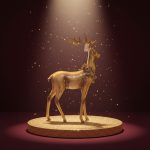 Rena em Resina em Pé 50,5X32cm Cobre - Imagem 3